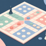 自动生成图片: Ilustrasi abstrak papan permainan Ludo dengan jalur berliku dan token berwarna netral, gaya minimalis profesional dengan skema warna pastel lembut, konsep strategi dan analisis high quality illustration, detailed, 16:9