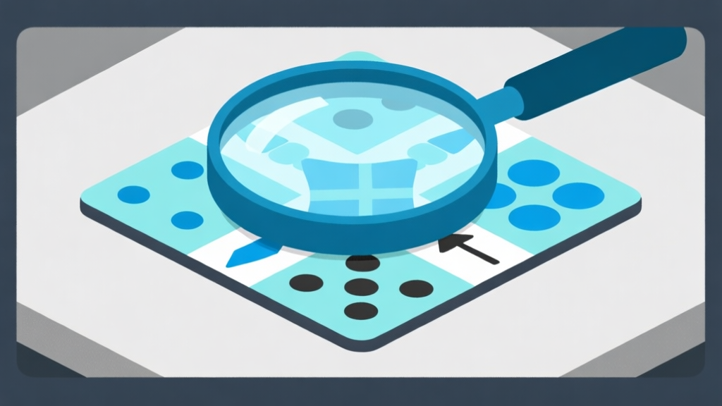 Ilustrasi minimalis papan permainan Ludo dan Domino digital yang tumpang tindih, dengan kaca pembesar di atasnya, warna biru muda dan abu-abu, gaya flat design, konsep pencarian rahasia high quality illustration, detailed, 16:9