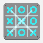 自动生成图片: Ilustrasi papan Tic Tac Toe 3x3 dengan simbol X dan O yang tersusun rapi, beberapa garis kemenangan transparan melintasi papan, gaya minimalis dengan warna abu-abu dan biru muda, latar belakang bersih, konsep logika dan strategi high quality illustration, detailed, 16:9